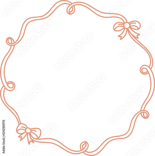 Line Vintage Frame With Bow