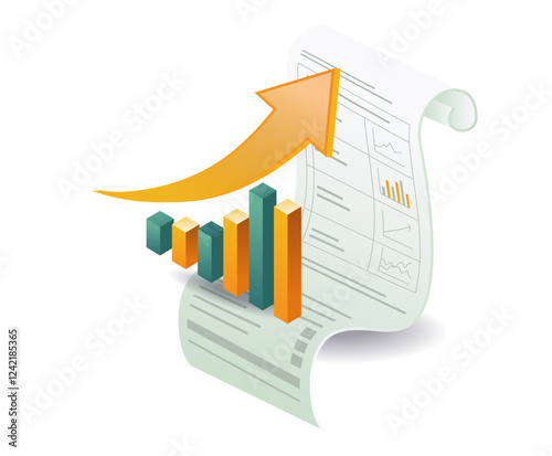 Business financial data analysis infographic sheet paper