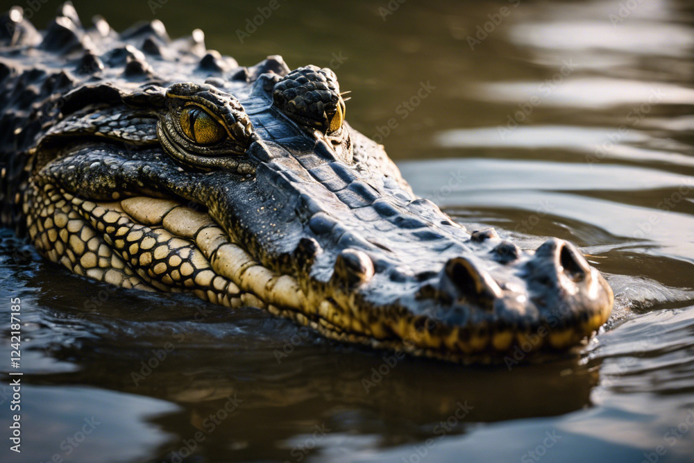 Fototapeta premium crocodile in the water