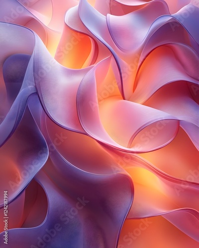 Wallpaper Mural A dynamic composition with transparent shapes and vibrant gradients evokes movement and energy, creating a modern feel. Ideal for backgrounds in graphic design or digital media conveying innovation. Torontodigital.ca