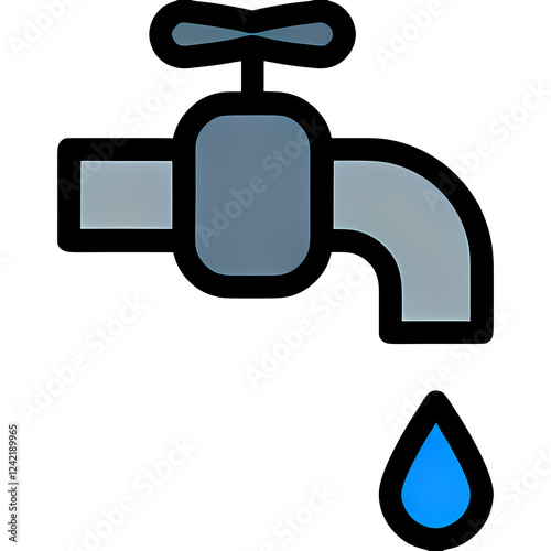 vector illustration of water faucet