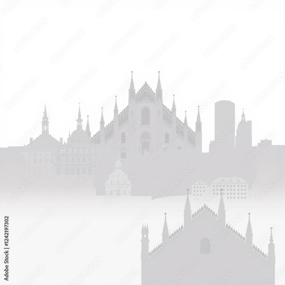 Fototapeta premium The silhouette of a city skyline at twilight with the lights just starting to flicker on v3 skyline silhouette
