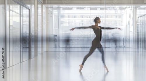 Dancer in a modern space, showcasing movement.