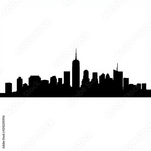 Wallpaper Mural Monochrome skyline silhouette with reflection - artistic monochrome depiction of an exotic skyline with detailed architecture and reflected silhouette skyline silhouette  Torontodigital.ca