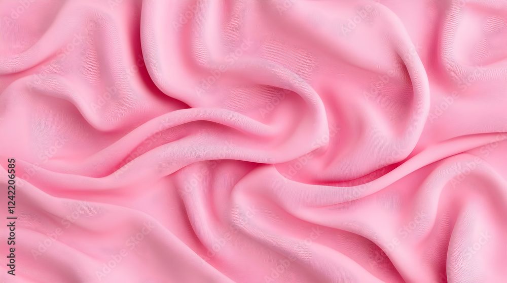 Fototapeta premium Pink fabric texture, soft drapes, elegant background, design resource