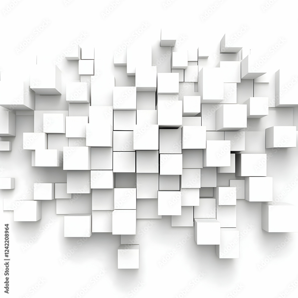 Obraz premium White Cubes Abstract Background (1)