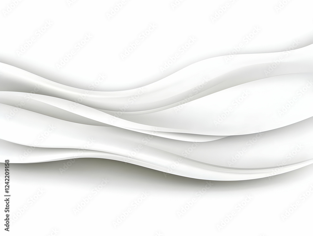 Obraz premium Abstract white waves, flowing background