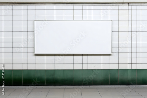Image of a billboard in an empty subway station