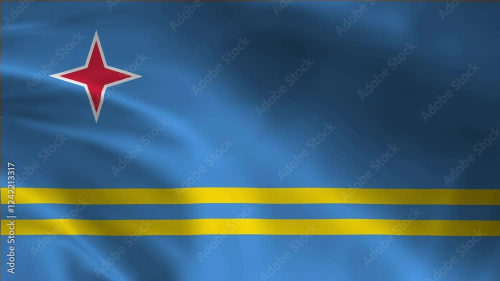 Aruba Flag Waving Video High Quality Animation