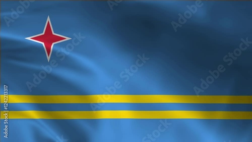 Aruba Flag Waving Video High Quality Animation