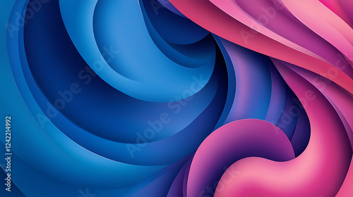 vibrant abstract background with deep blue and pink swirling patterns. modern artistic design evokes cosmic or oceanic vibes. ideal for digital art, posters, and decor. photo