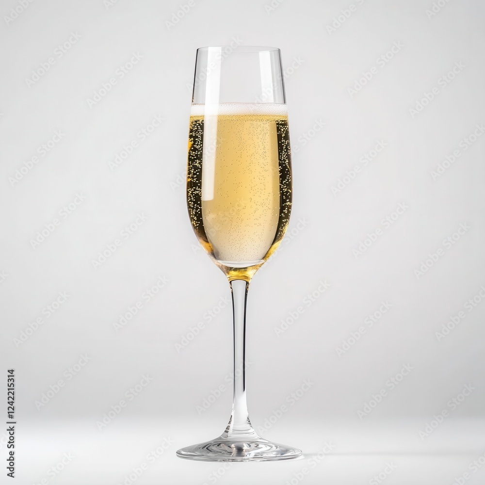 Champagne Flute Isolated on Pure White Background for Elegant Celebrations Champagne Flute Isolated on Pure White Background for Elegant Celebrations