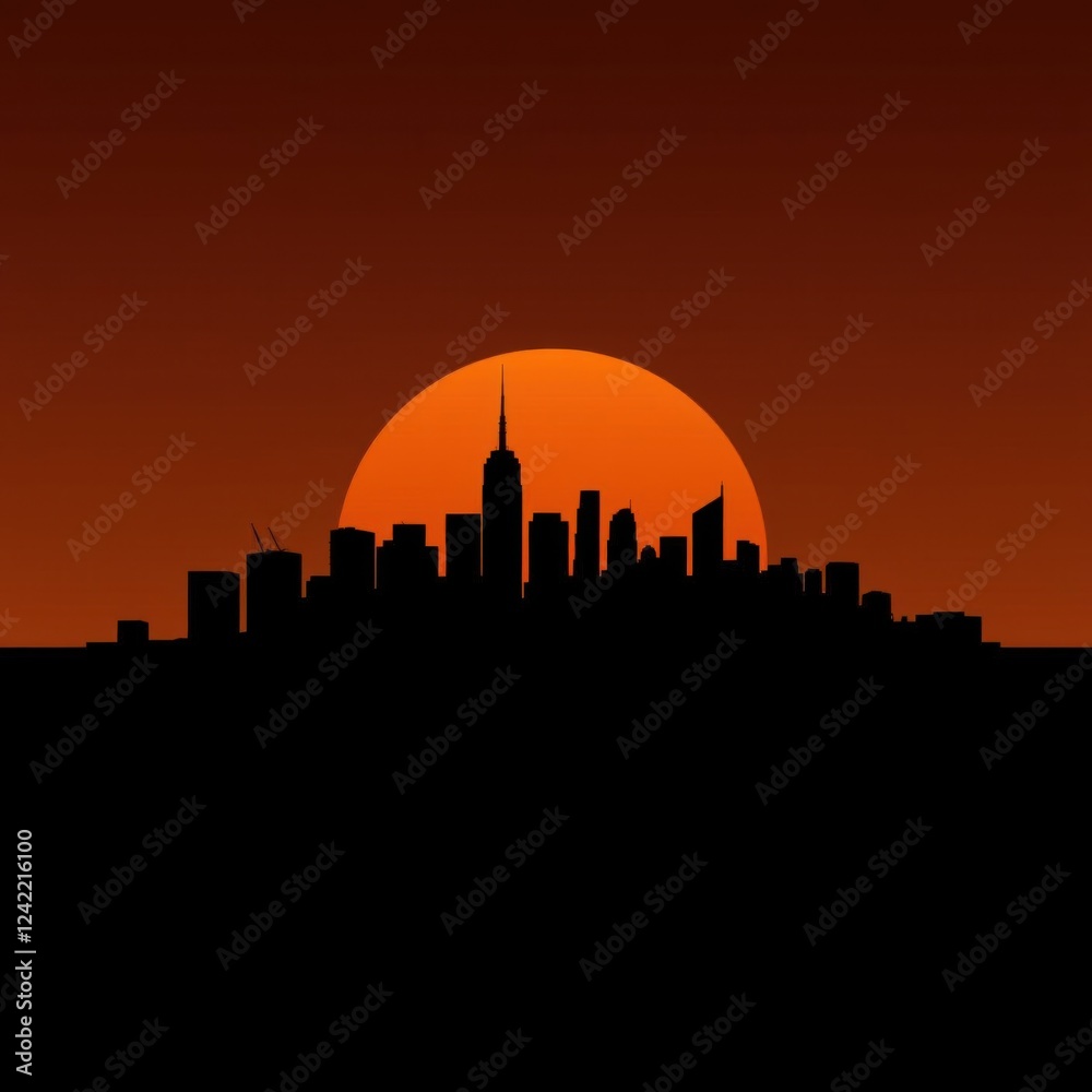 Fototapeta premium City isolated vector illustration on white background for logo graphic design advertising and marketing generative ai skyline silhouette