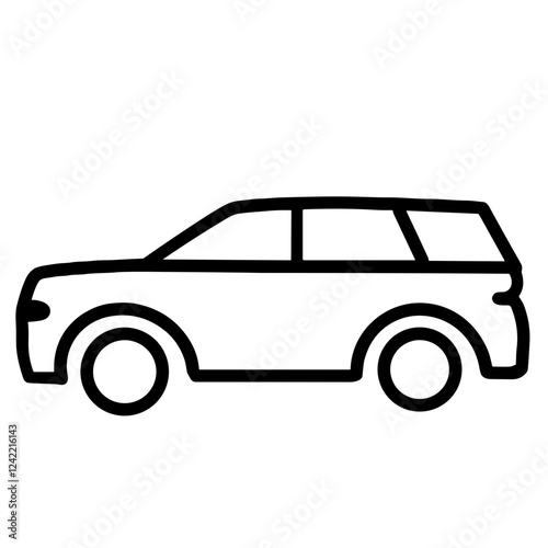 black car isolated on white, icon vector illustration