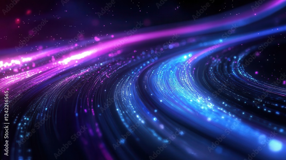 Obraz premium Digital Data Flow Illustration Representing Business and Technology Integration