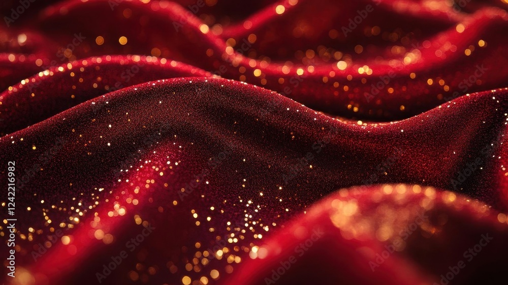 Elegant Festive Red Background with Golden Glitter for Holiday Celebrations Elegant Festive Red Background with Golden Glitter for Holiday Celebrations
