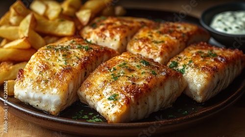 Wallpaper Mural A classic British fish and chips with tartar sauce Torontodigital.ca