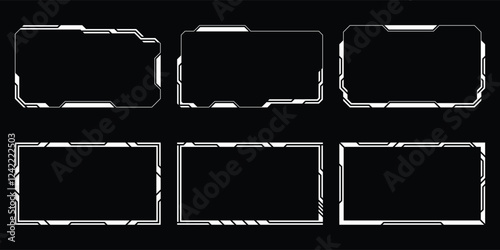 Sci-fi futuristic hud dashboard display virtual reality technology screen. User Interface set. Statistics, Data information infographic. Vector graphic