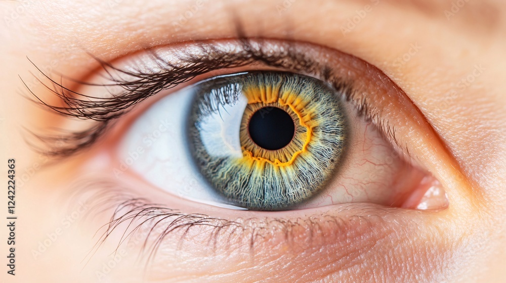 Fototapeta premium Human eye showing detailed structure of iris and pupil