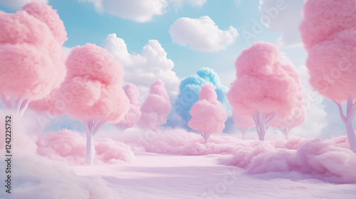 Little fairytale fairy living in a cotton candy world