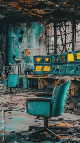 Abandoned Control Room Showing Decay And Neglect