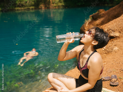 Refreshing Hydration by the Lakeside photo