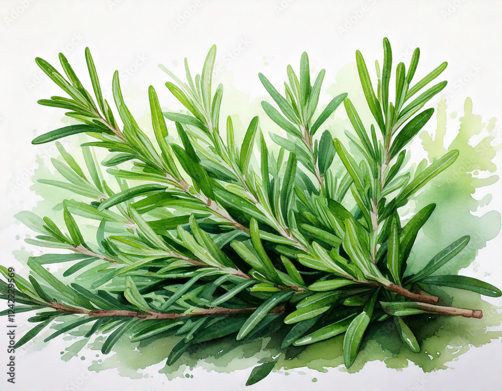 Fototapeta premium Rosemary Illustration – Aromatic and Fresh Herb Art
