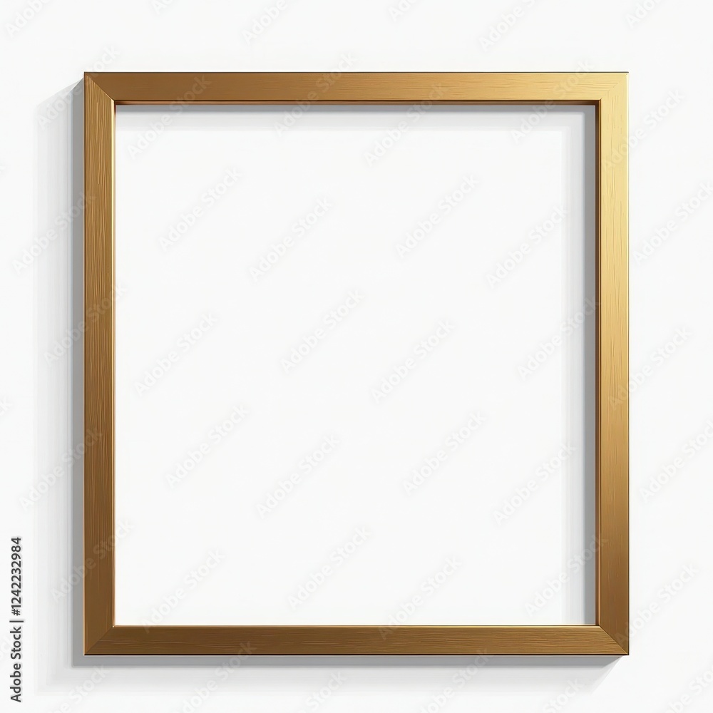Luxurious Gold Frame Against Perfect White Background for Elegant Displays Luxurious Gold Frame Against Perfect White Background for Elegant Displays