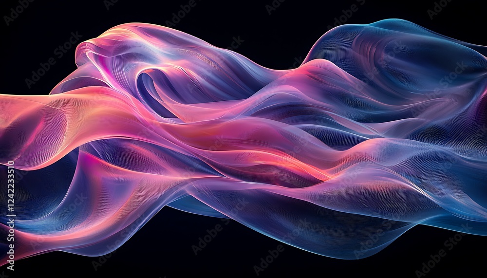 A retro-futuristic 3D render of a fluid, iridescent wave in motion, combining retro and modern digital aesthetics, ideal for futuristic backgrounds, banners, and posters. A retro-futuristic 3D render of a fluid, iridescent wave in motion, combining retro and modern digital aesthetics, ideal for futuristic backgrounds, banners, and posters.