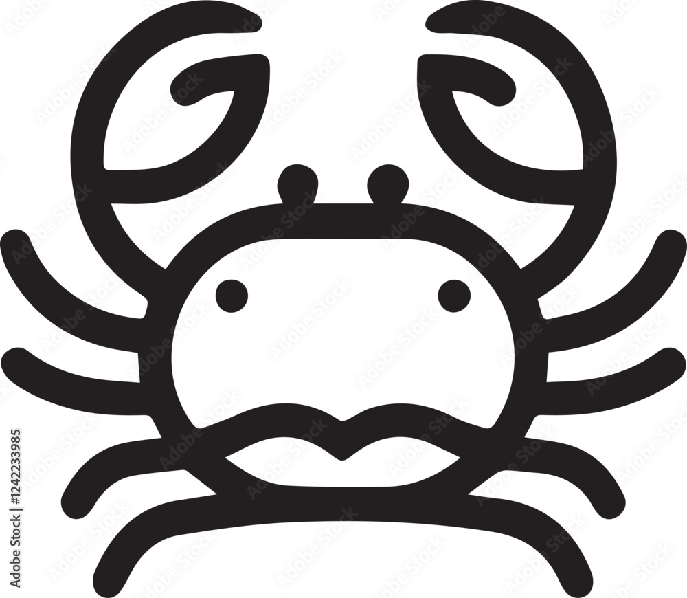 Simple crab logo on black and white background Simple crab logo on black and white background