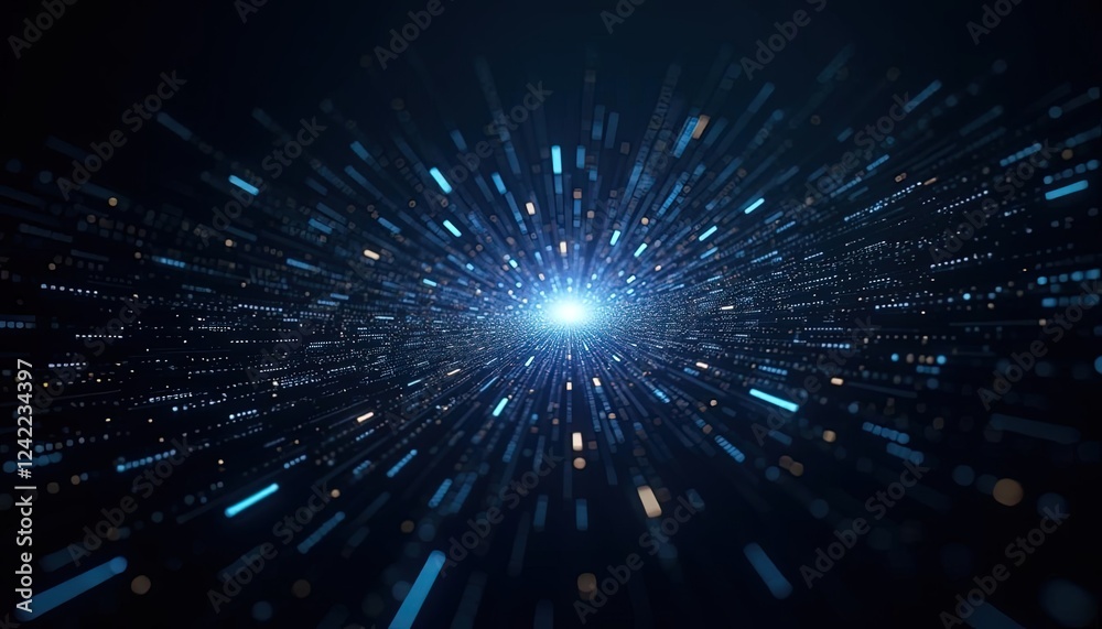 Abstract Digital Data Stream Light Tunnel Abstract Digital Data Stream Light Tunnel