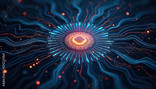 Abstract Digital Network Data Flow Visualization photo