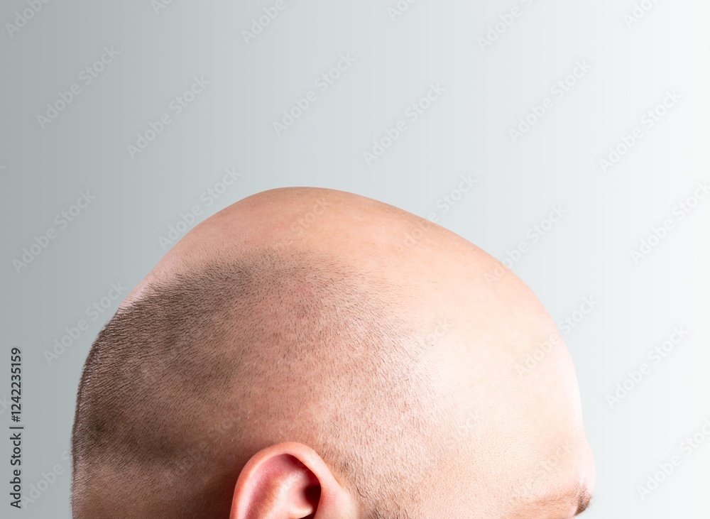 Person head, hair loss concept. Person head, hair loss concept.