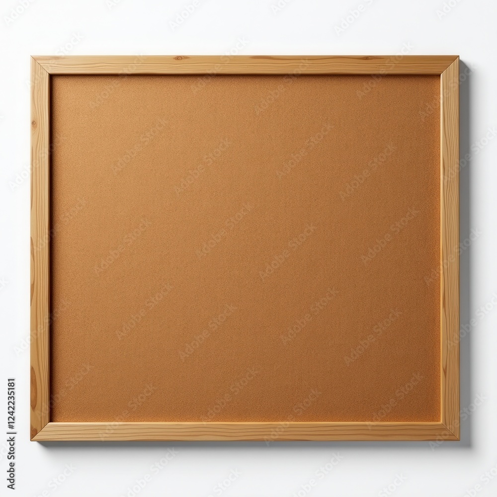 Fototapeta premium m Brown Cork Bulletin Board Against a White Background