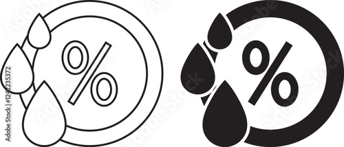 outline silhouette humidity icon set