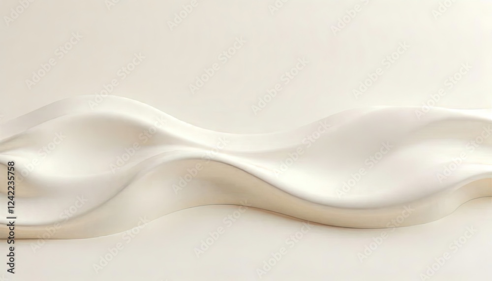 Obraz premium Abstract White Wave Form Soft Creamy Texture