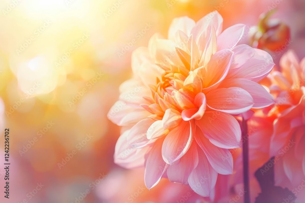 Beautiful orange dahlia flowers in the garden. Beautiful orange dahlia flowers in the garden.