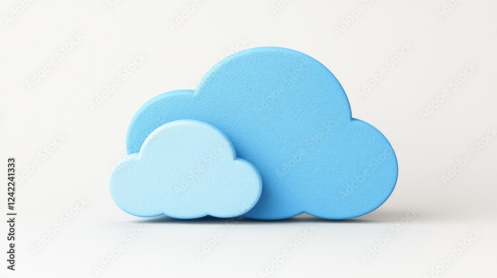 Two soft blue foam clouds are stacked together against a light background, creating a serene and playful atmosphere. Two soft blue foam clouds are stacked together against a light background, creating a serene and playful atmosphere.