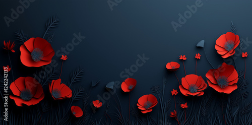 Obraz na płótnie background with red poppies w salonie