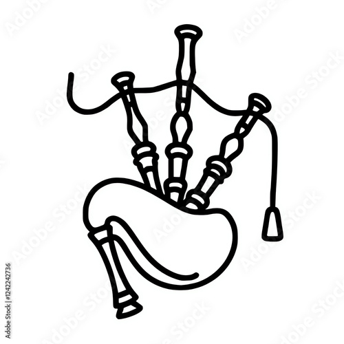 Wallpaper Mural Bagpipes line silhouette illustration musical instrument icon  Torontodigital.ca