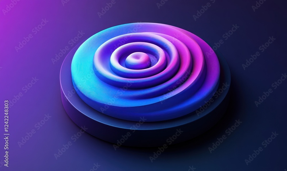 Abstract 3D neon circle design. Abstract 3D neon circle design.
