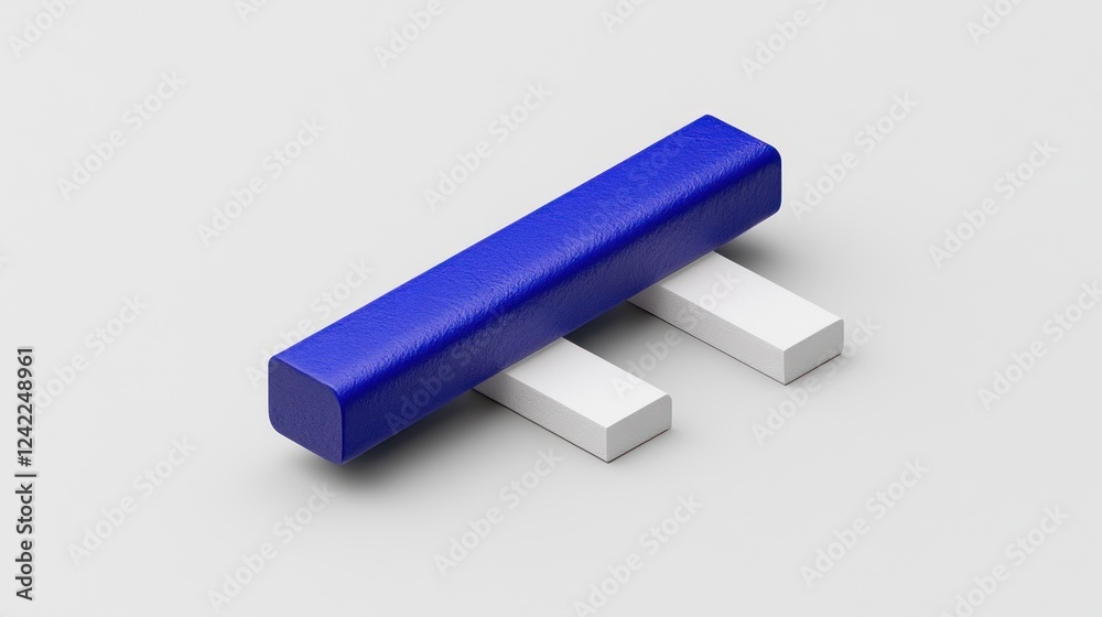 Abstract 3D render of blue and white geometric shapes. Abstract 3D render of blue and white geometric shapes.