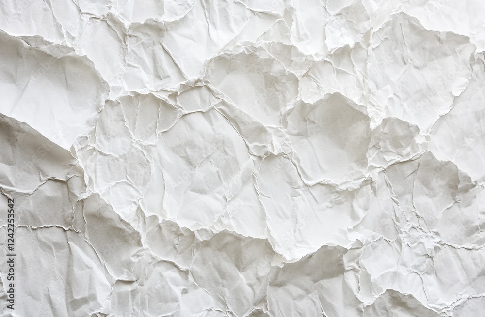 Fototapeta premium Crumpled white paper texture background (1)