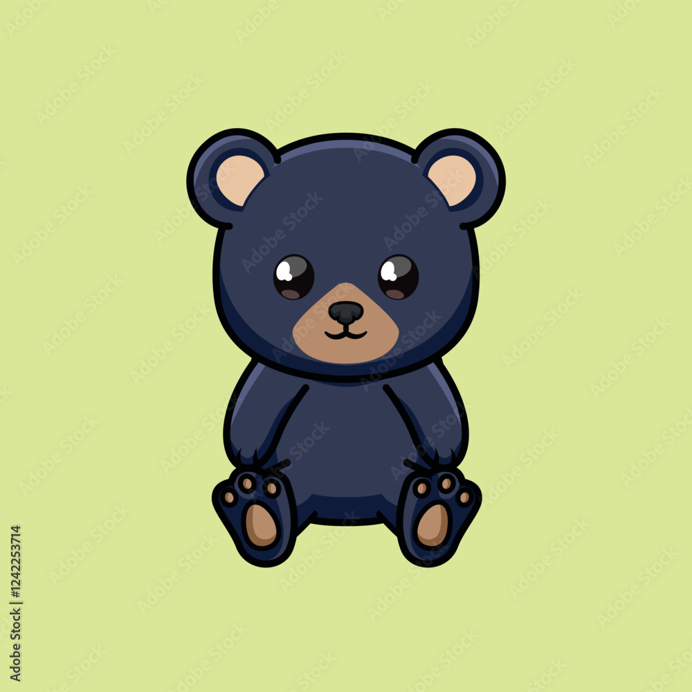Obraz premium Honey Bear Cartoon Chibi Vector