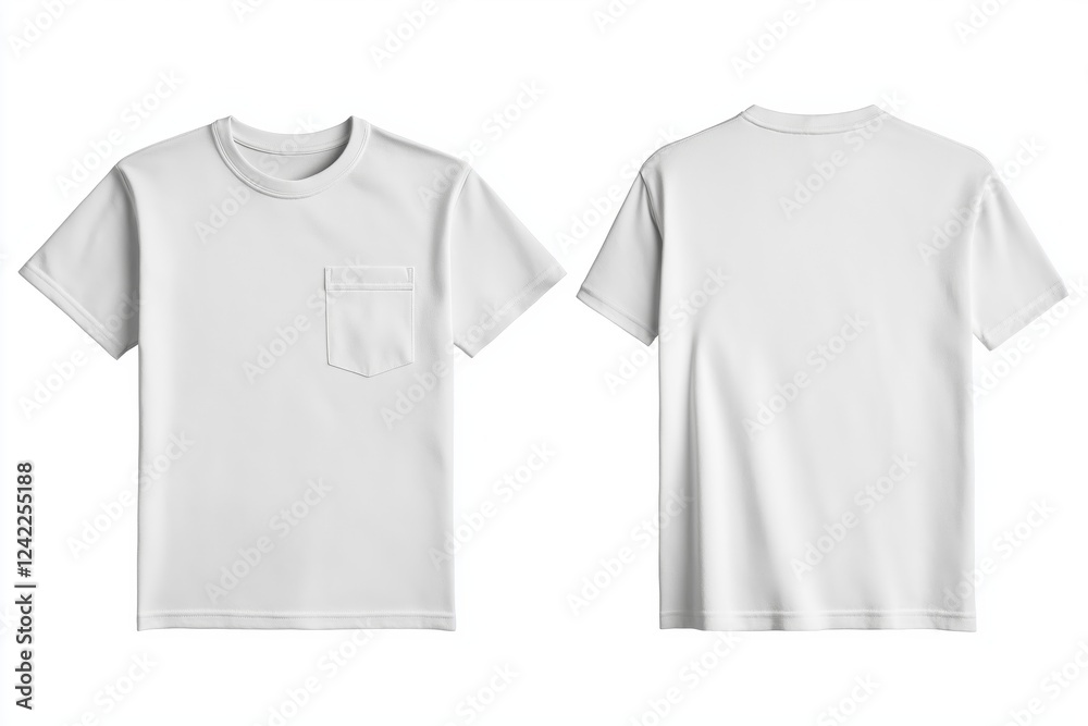 Naklejka premium White T-Shirt Mockup Front & Back, Studio