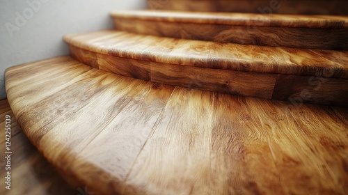 Modern wooden curved staircase interior design