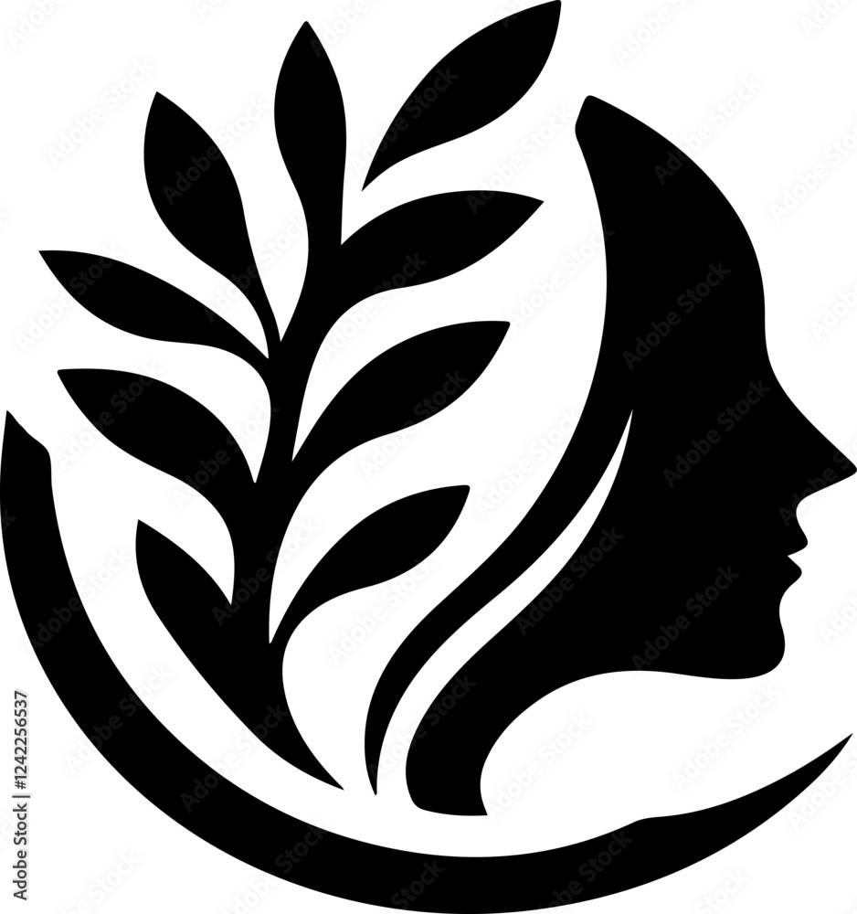 vector illustration sketch icon logo image mascot abstract modern silhouette of people for future technology based company