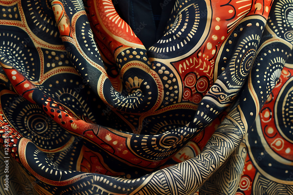 Fototapeta premium cultural textile patterns, african khanga pattern or style
