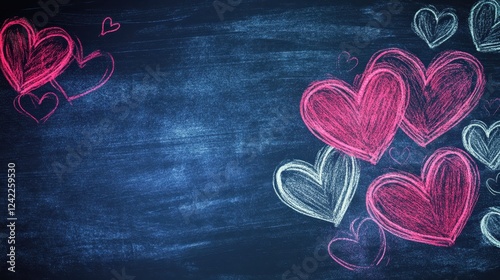 Chalkboard Hearts Romantic Valentines Day Design