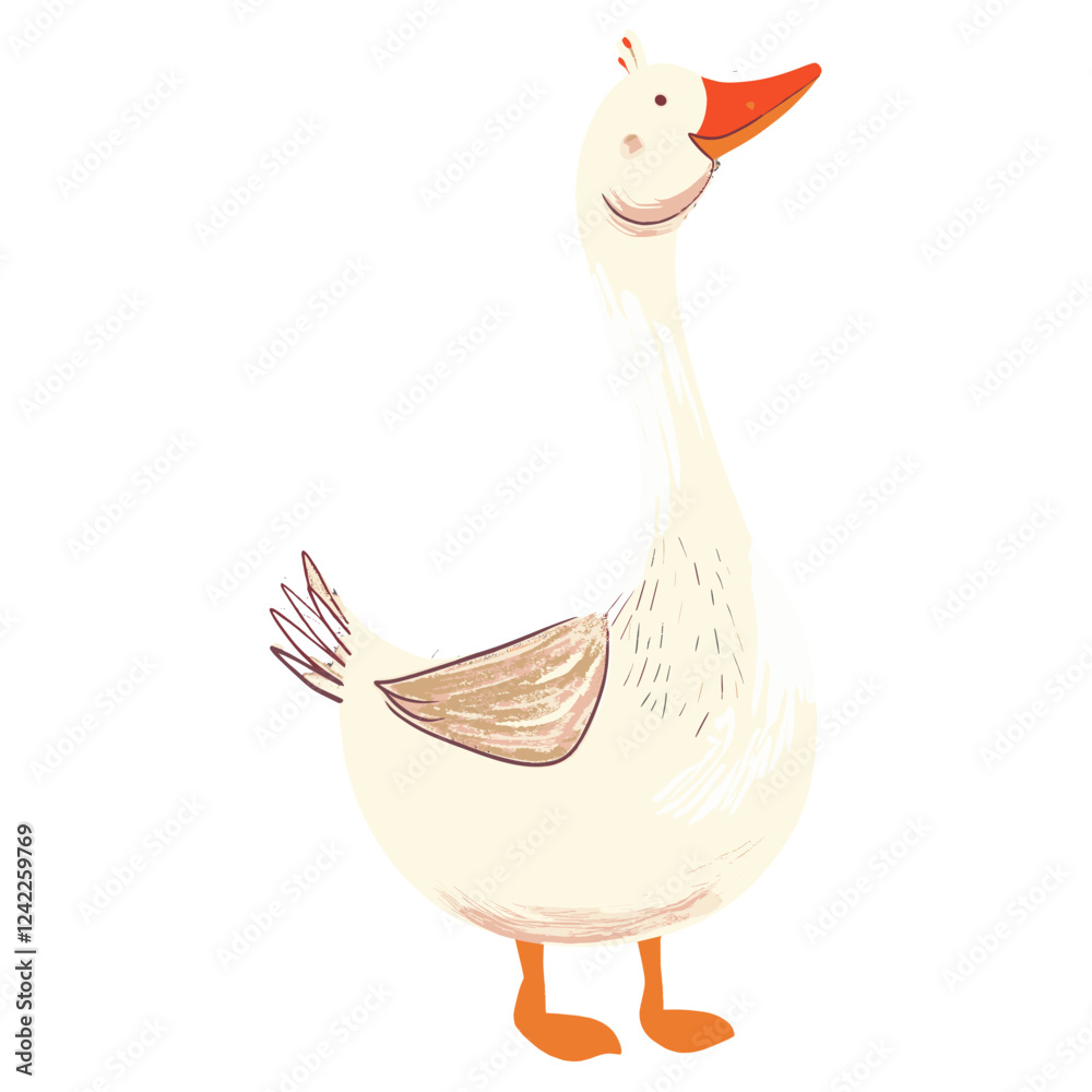 Cute goose illustration animal bird representation vector
